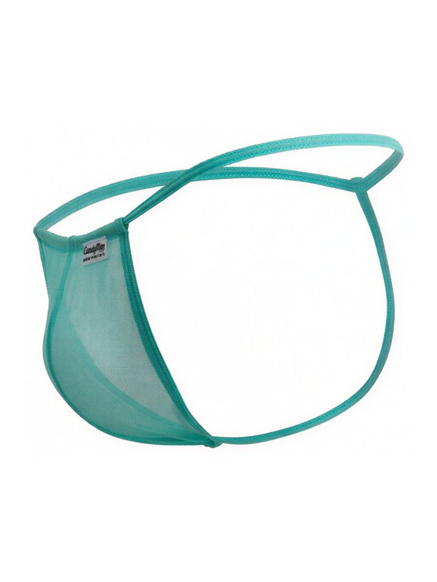 CandyMan 9586 Mens Sexy G-string Thong Aqua Mesh