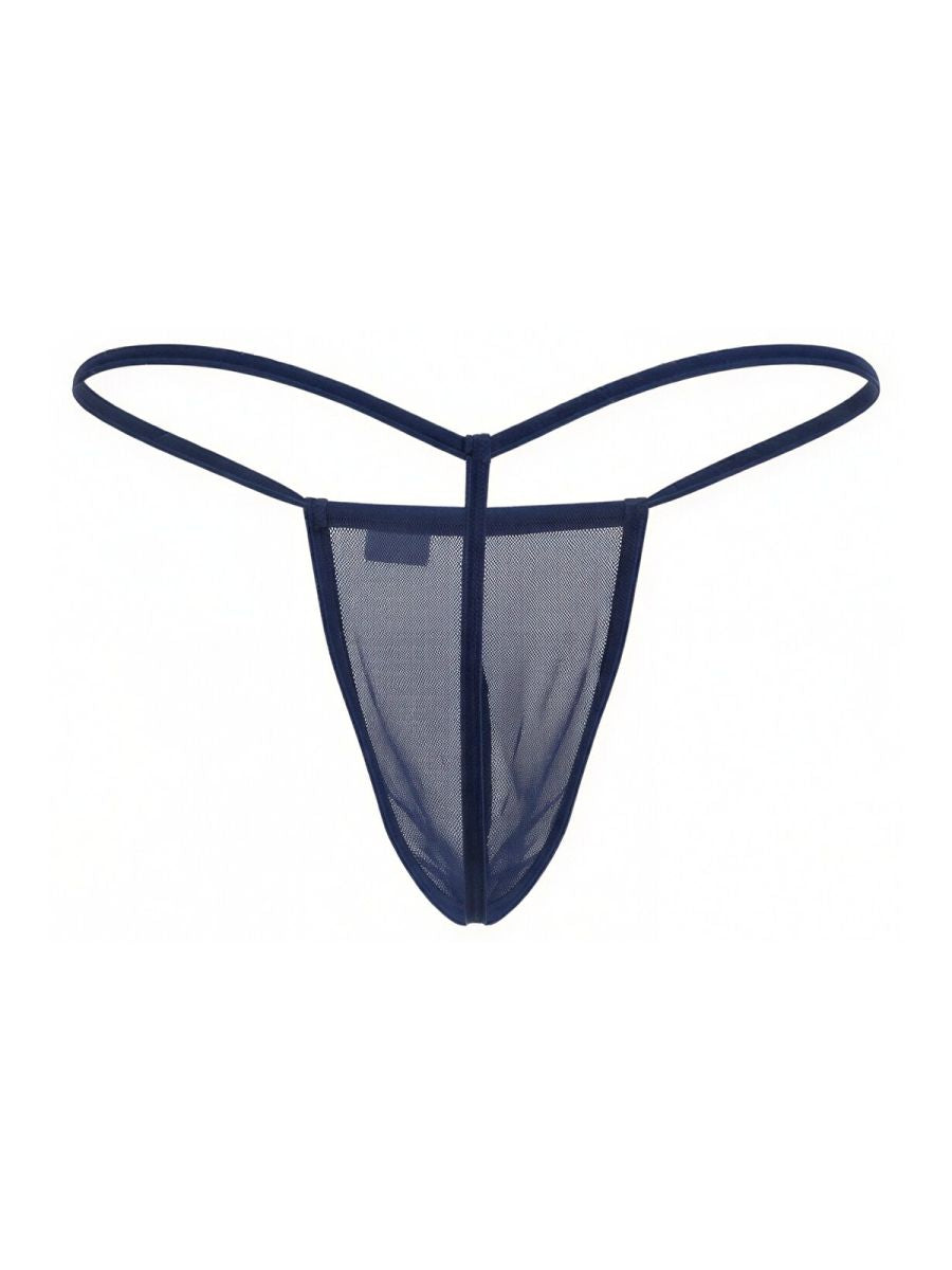 CandyMan 9586 Mens Sexy G-string Thong Dark Blue Mesh