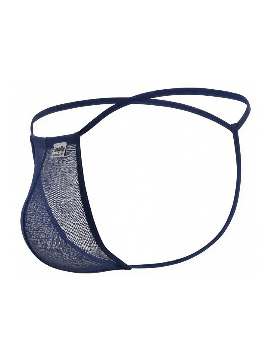 CandyMan 9586 Mens Sexy G-string Thong Dark Blue Mesh