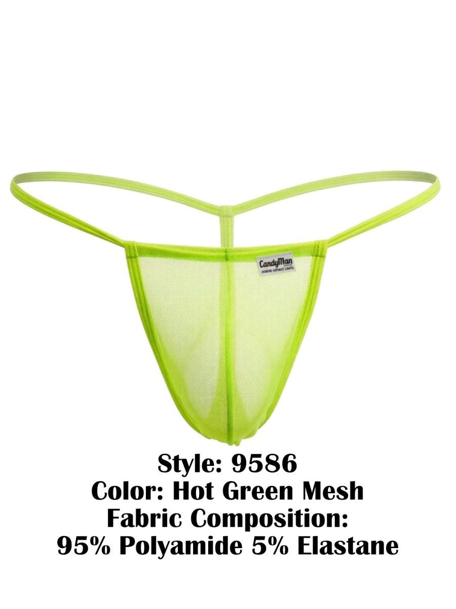 CandyMan 9586 Mens Sexy G-string Thong Hot Green Mesh