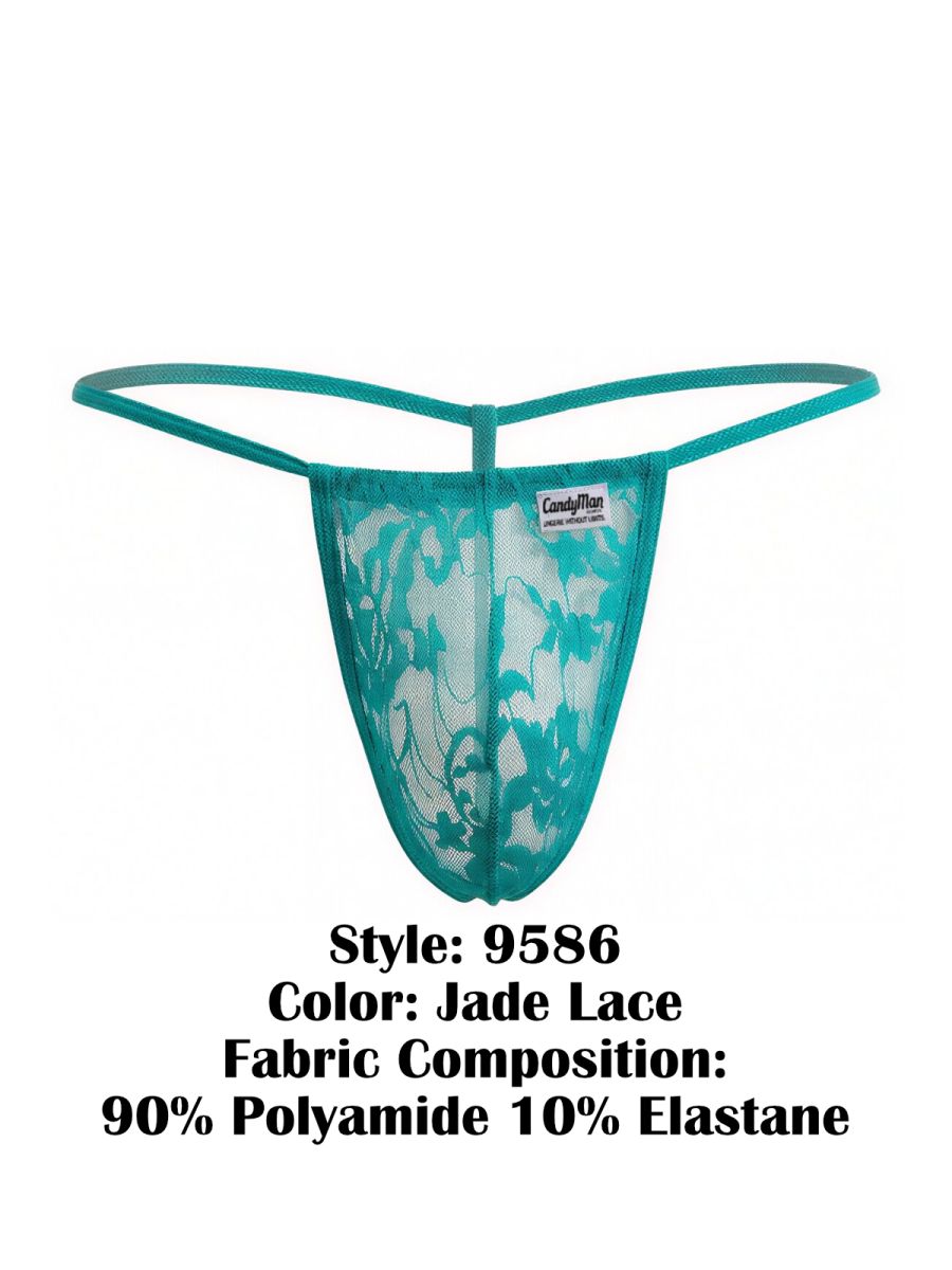 CandyMan 9586 Mens Sexy G-string Thong Jade Lace