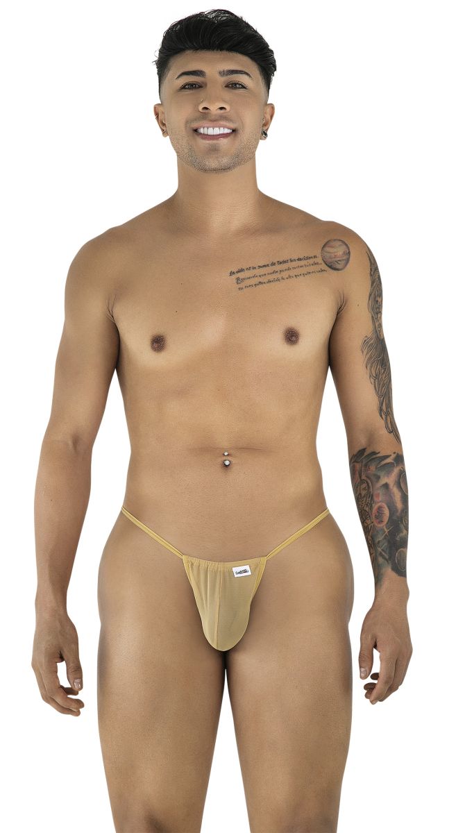CandyMan 9586 Mens Sexy G-string Thong Mocca Mesh