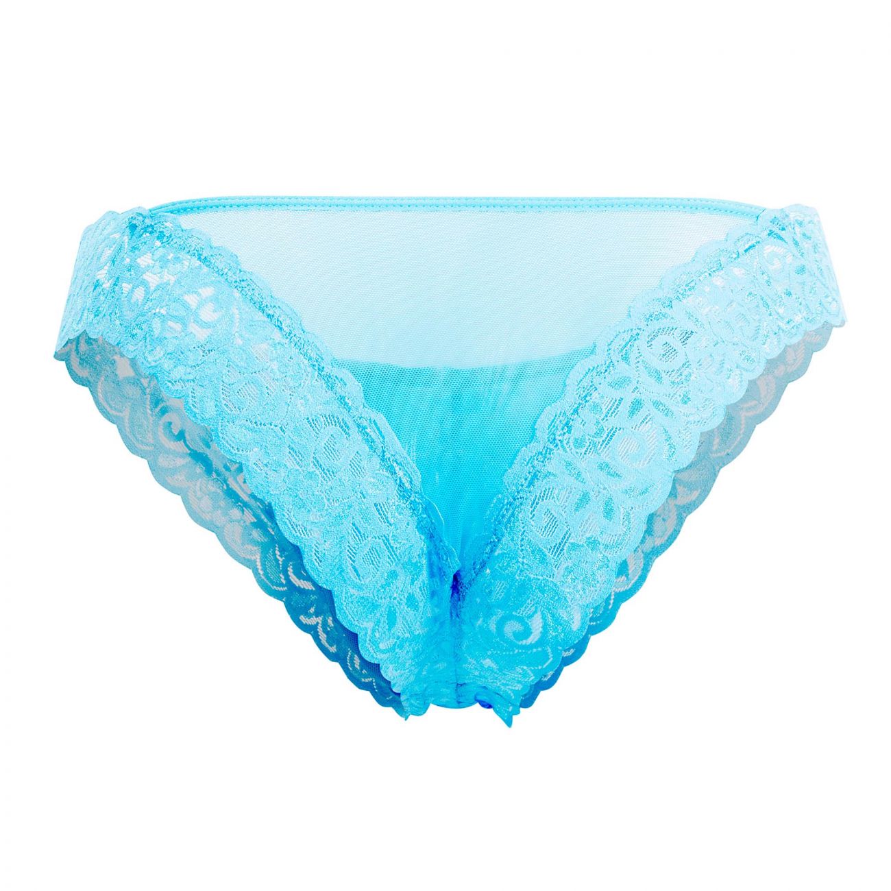 JCSTK - CandyMan 99506 Mesh-Lace Thongs Turquoise