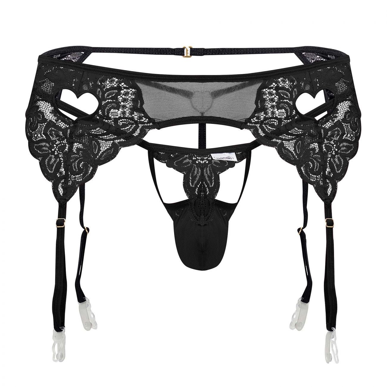 JCSTK - CandyMan 99589X Lace Garter G-String Black Plus Sizes