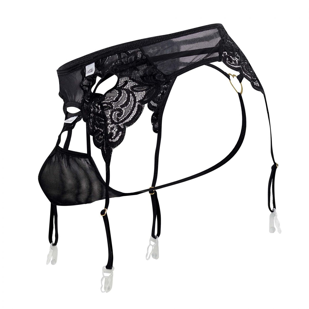 JCSTK - CandyMan 99589X Lace Garter G-String Black Plus Sizes