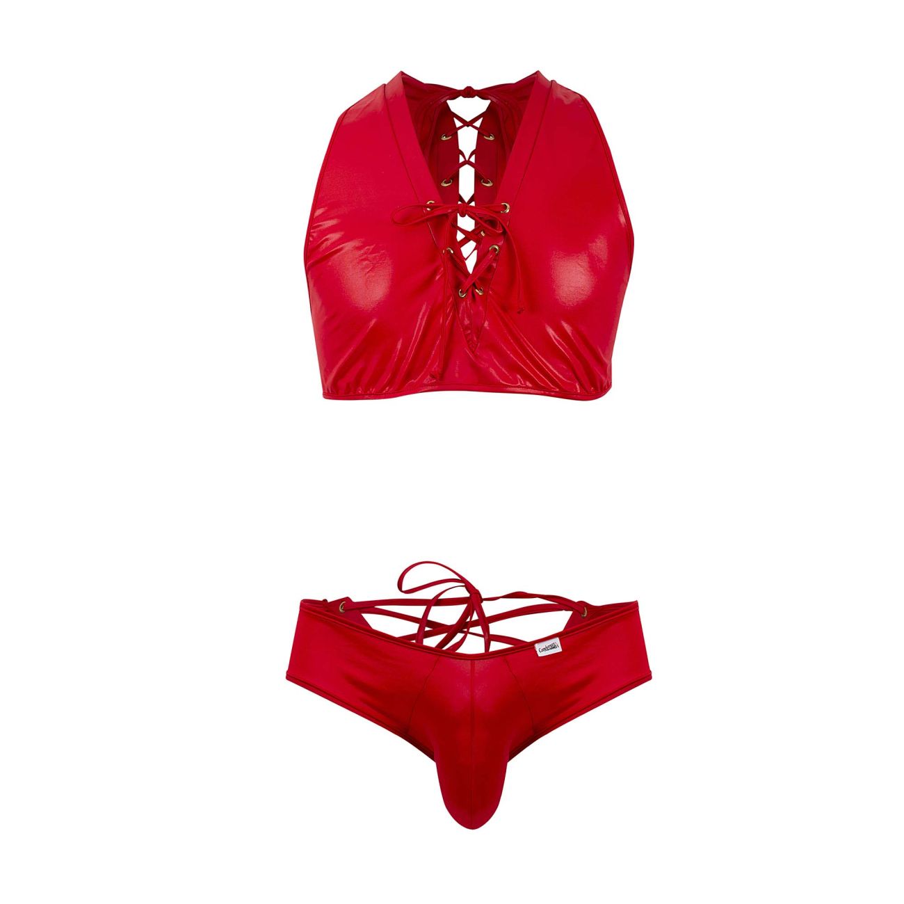 JCSTK - CandyMan 99628 Playful Top and Brief Set Red