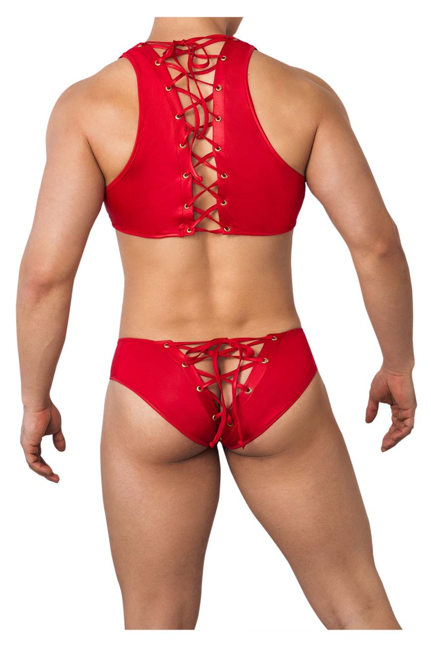 JCSTK - CandyMan 99628 Playful Top and Brief Set Red