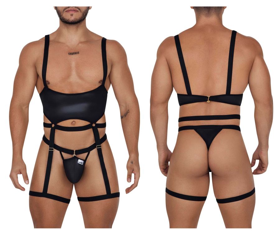 JCSTK - CandyMan 99667 Harness Bodysuit Black