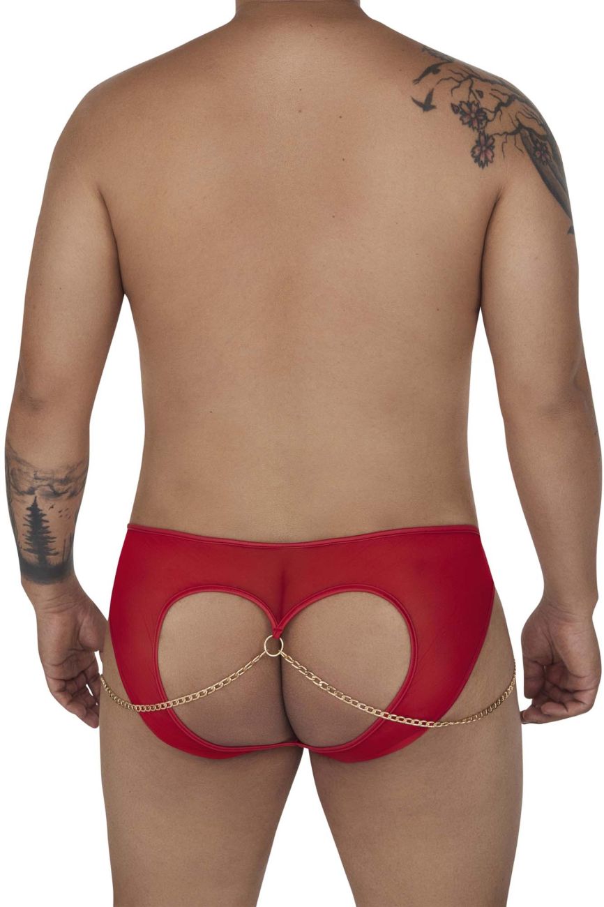 CandyMan 99672X Chain Jock Briefs Red Plus Sizes