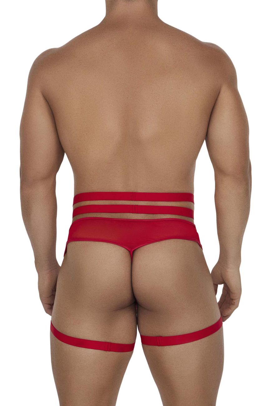 JCSTK - CandyMan 99677 Garter Thongs Two Piece Set Red