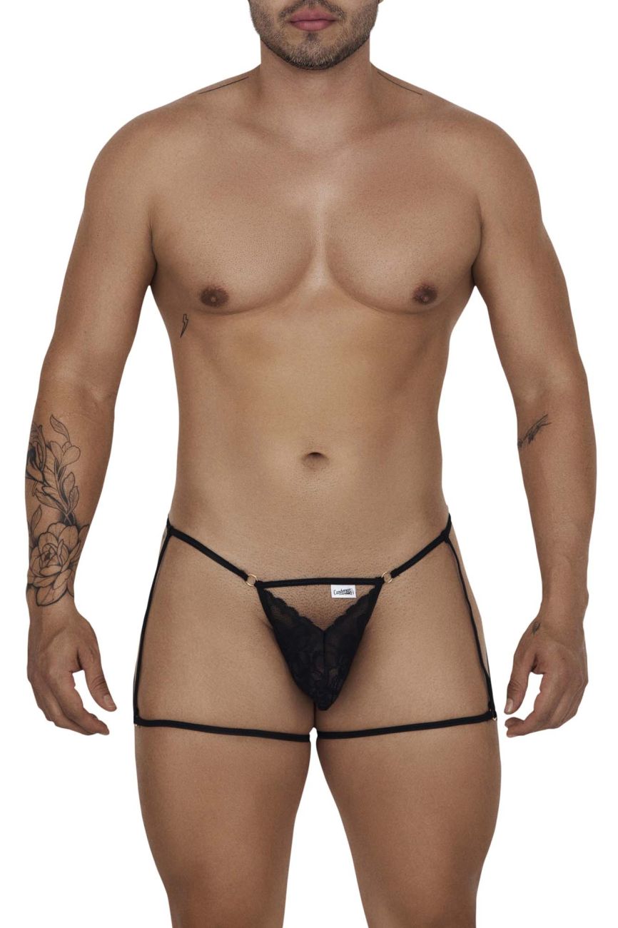 CandyMan 99678 Garter Thongs Black