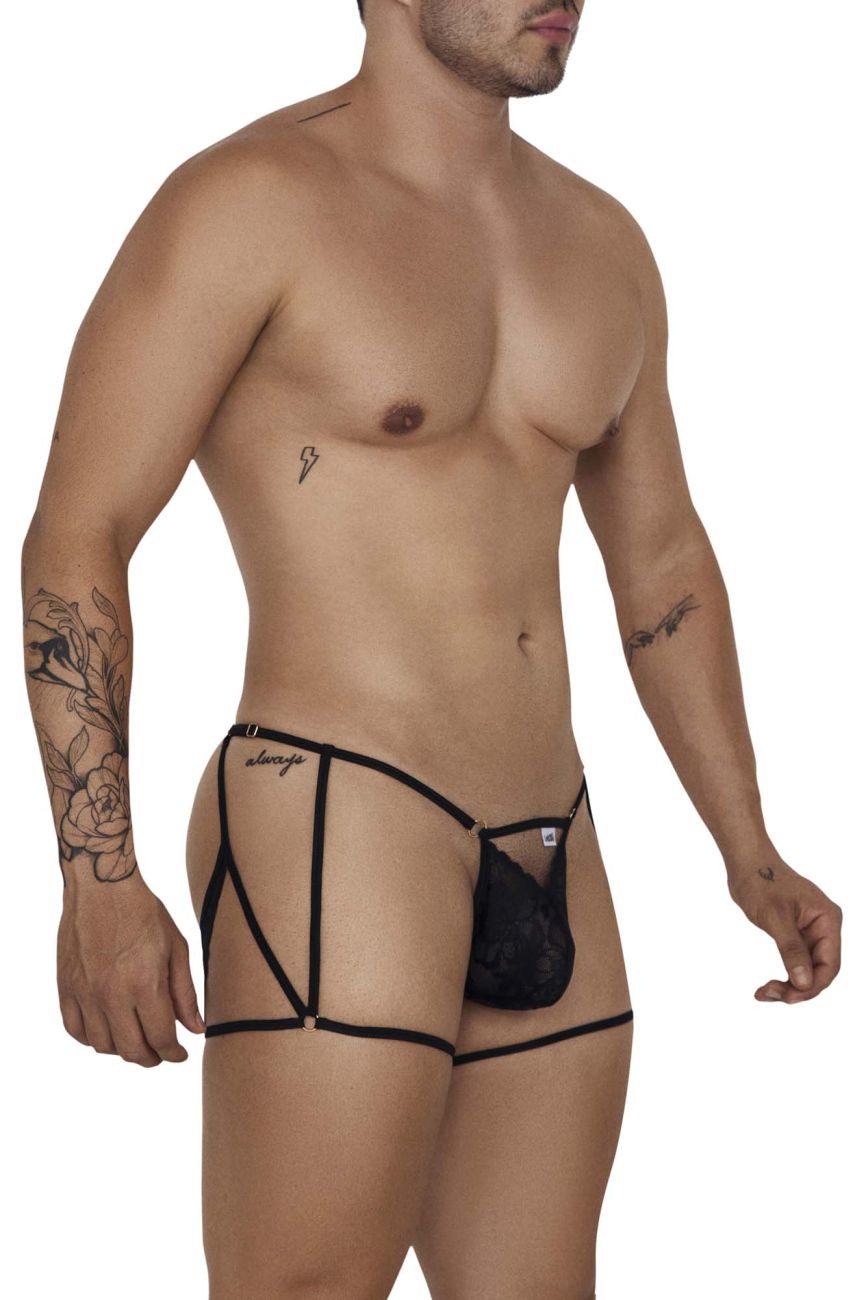 CandyMan 99678 Garter Thongs Black