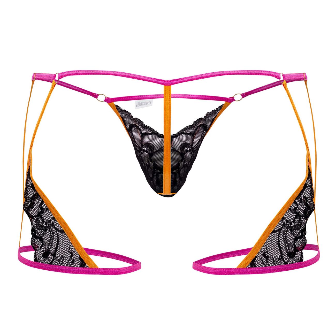 CandyMan 99678 Garter Thongs Neon Black