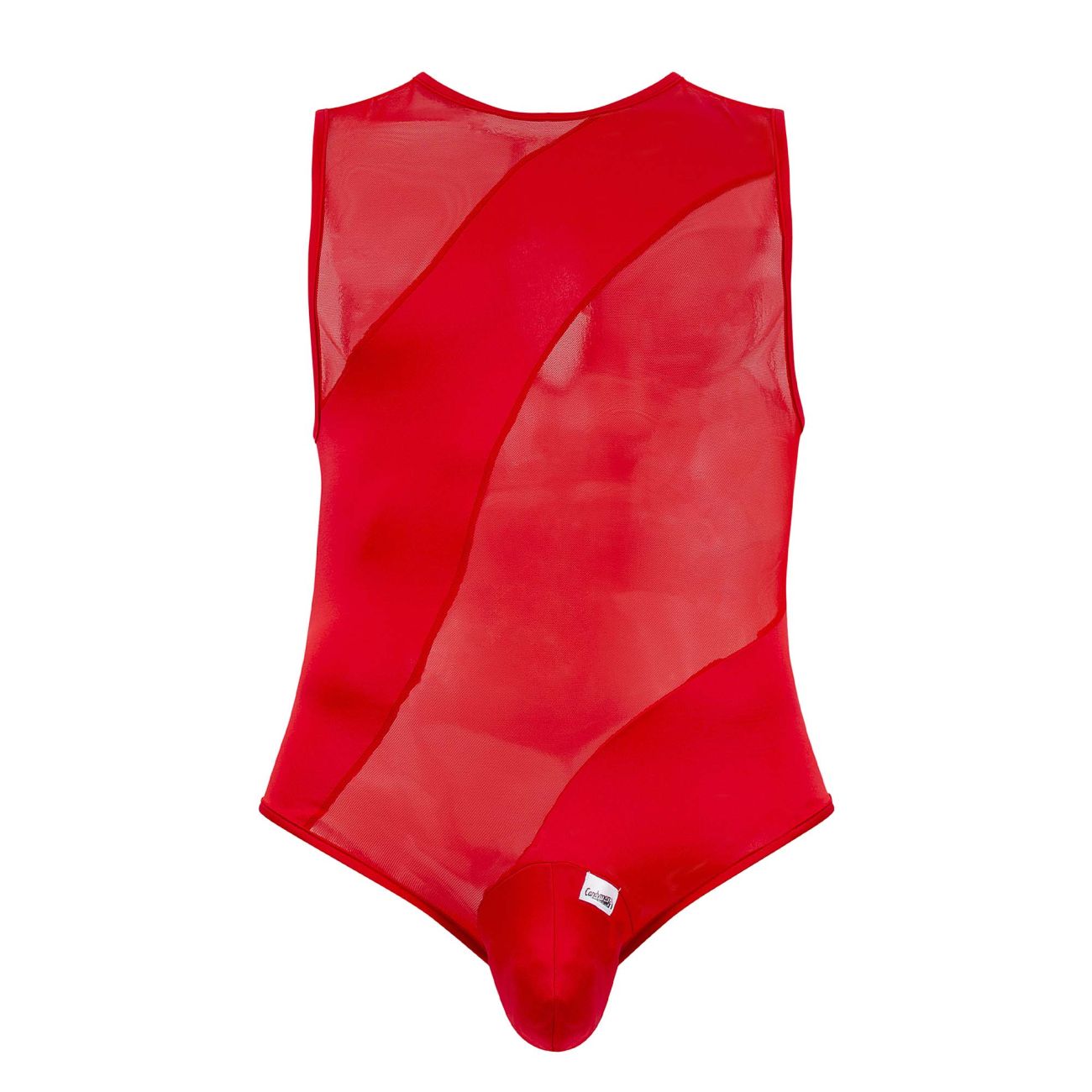 CandyMan 99699X Mesh Bodysuit Red Plus Sizes