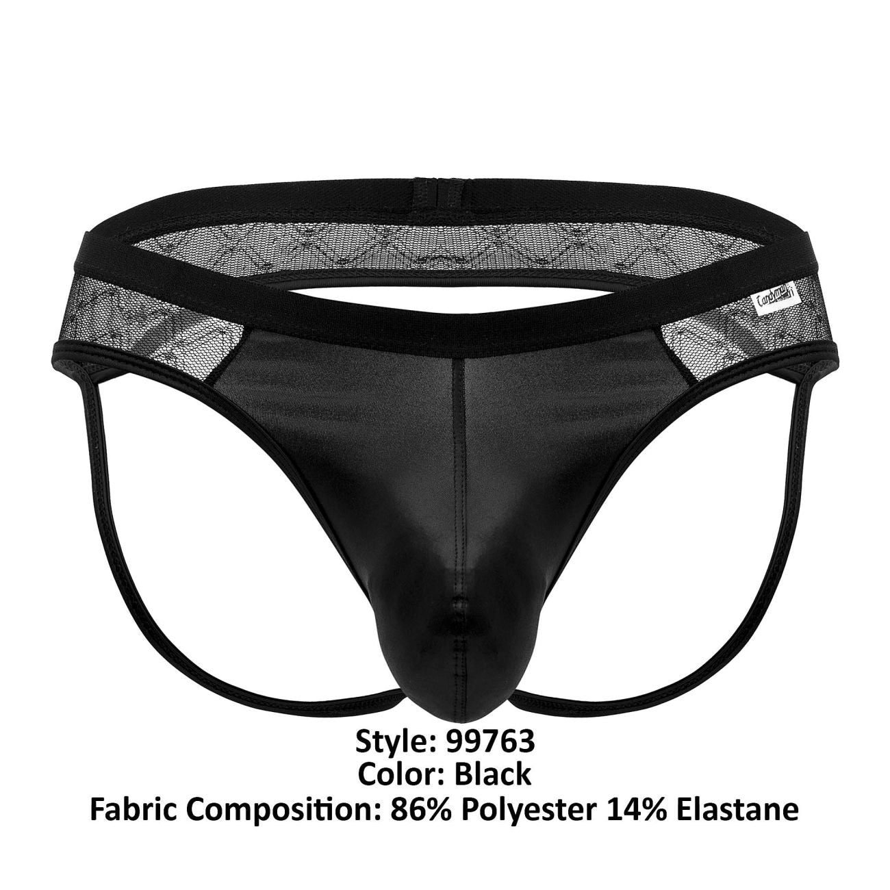 CandyMan 99763 Lace Jockstrap Black