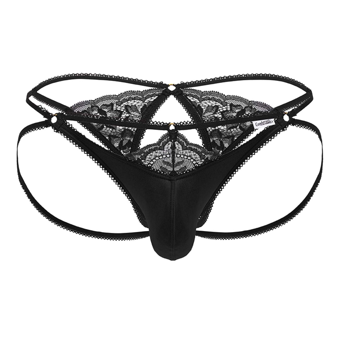 CandyMan 99770 Lace Jock Thongs Black