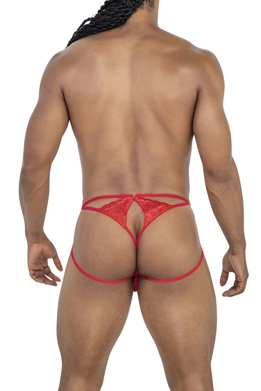 CandyMan 99770 Lace Jock Thongs Red