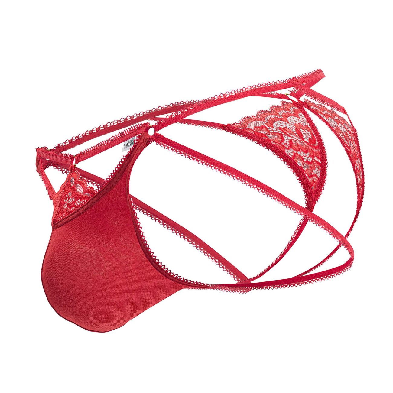 CandyMan 99770 Lace Jock Thongs Red