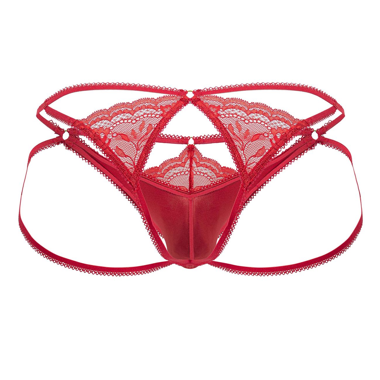 CandyMan 99770 Lace Jock Thongs Red