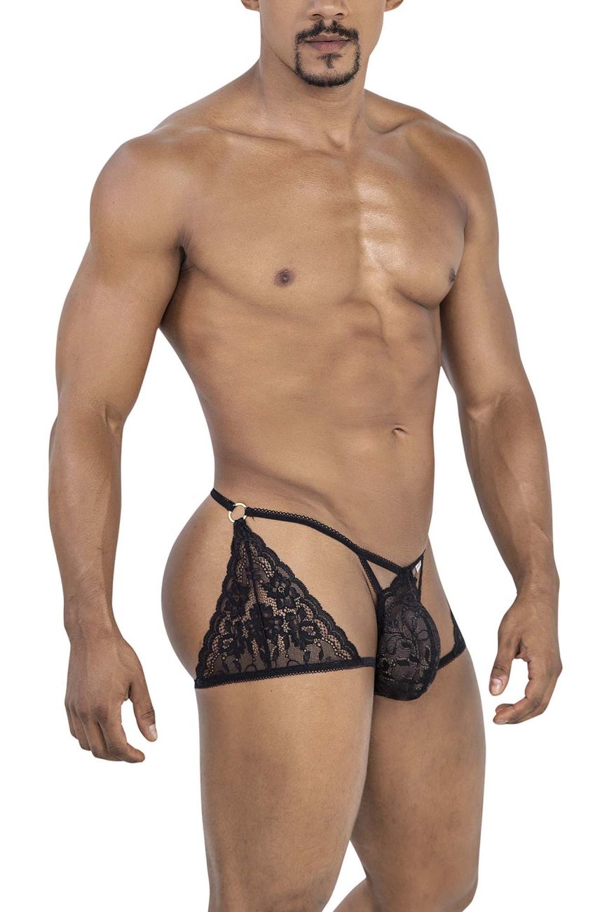 CandyMan 99773 Lace Trunks Thongs Black