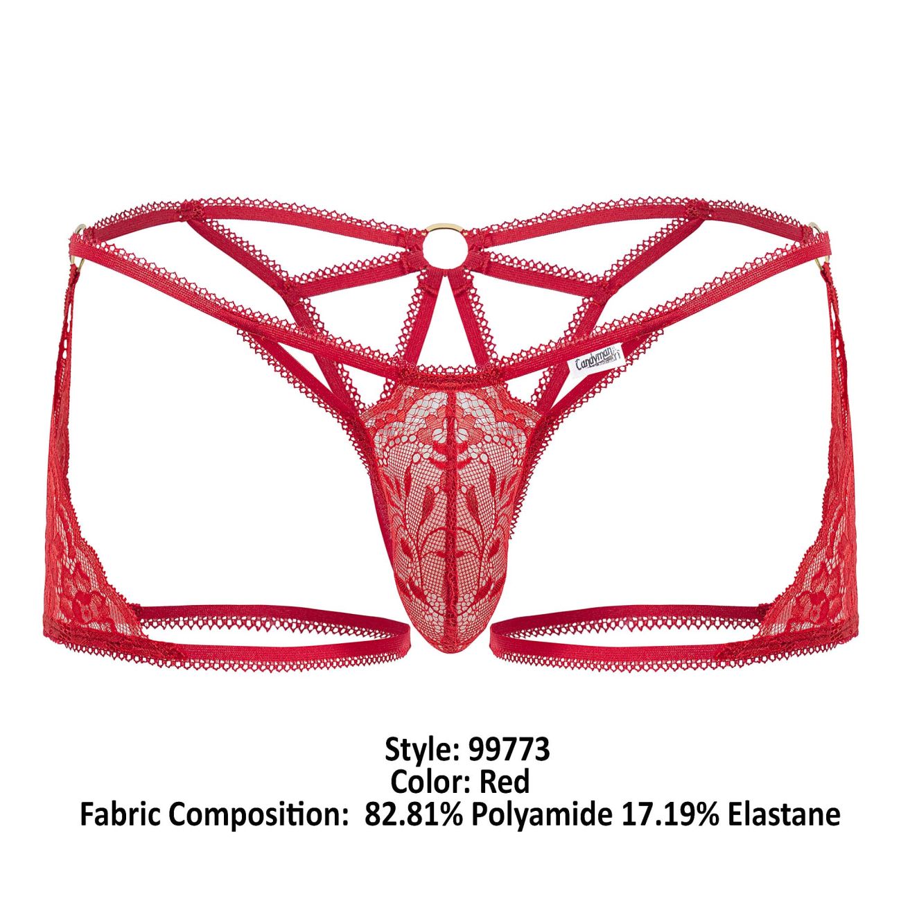 JCSTK - CandyMan 99773 Lace Trunks Thongs Red