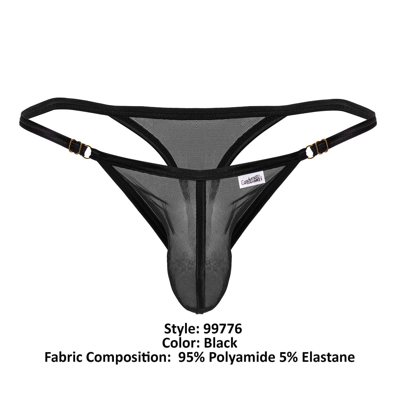 CandyMan 99776 Mesh Thongs Black