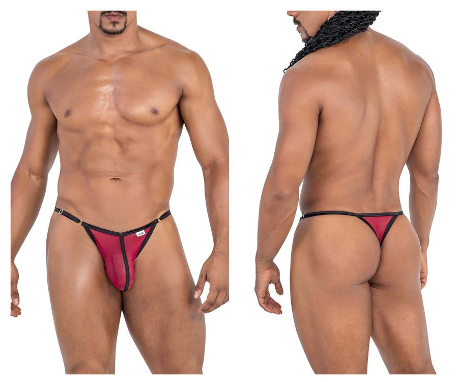 CandyMan 99776 Mesh Thongs Burgundy