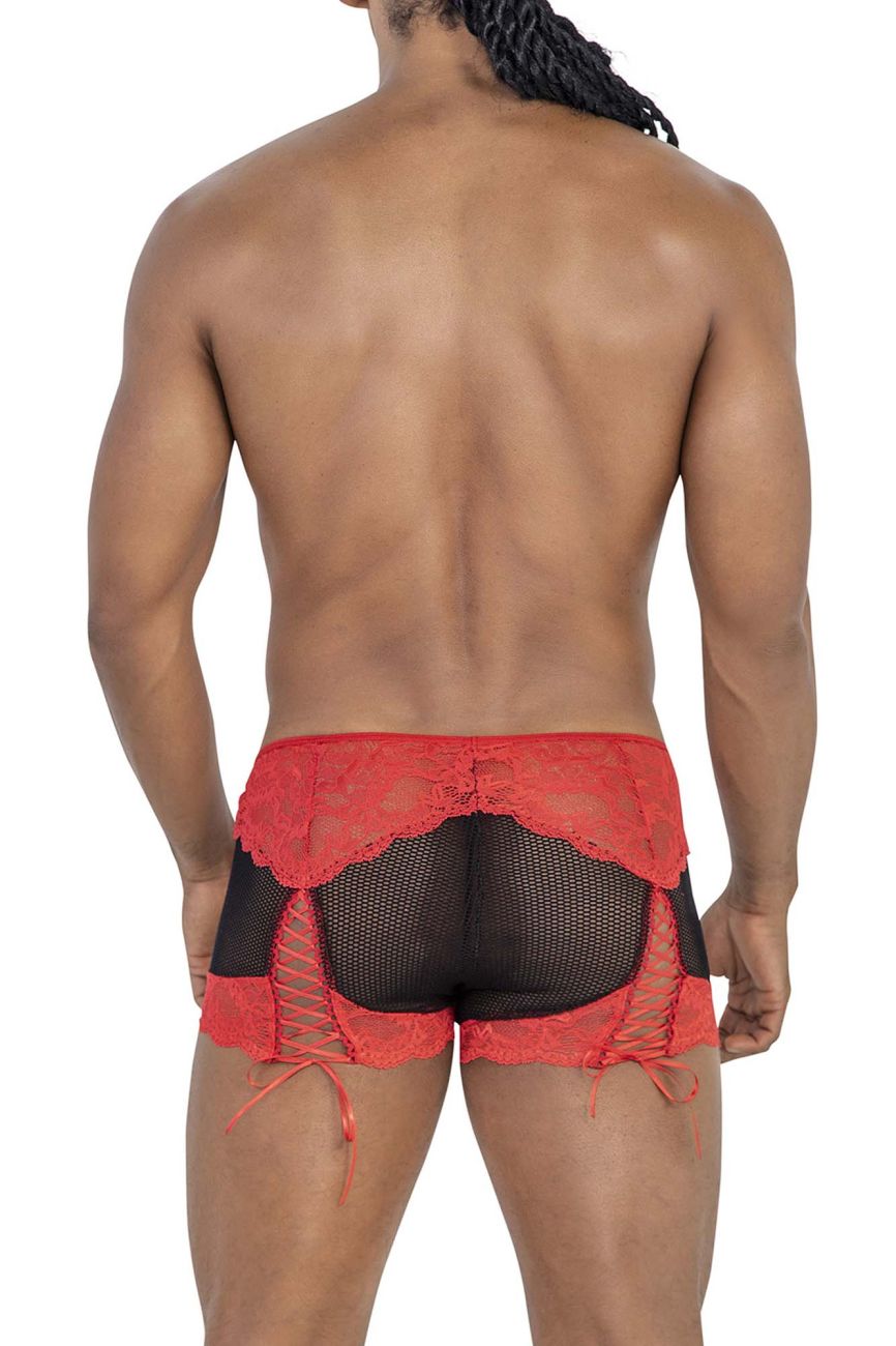 CandyMan 99779 Mesh Lace Trunks Black-Red