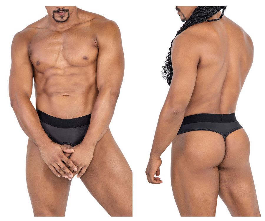 JCSTK - CandyMan 99781 Protuder Peek Hole Thongs Black