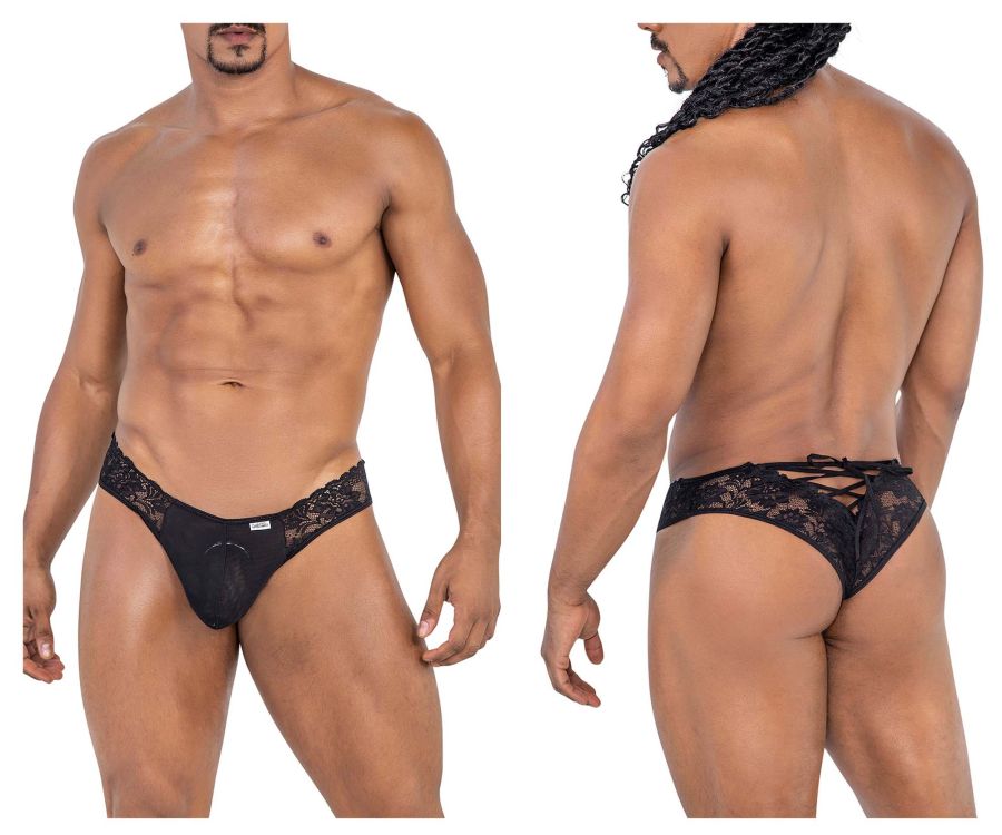 CandyMan 99784 Lace Thongs Black