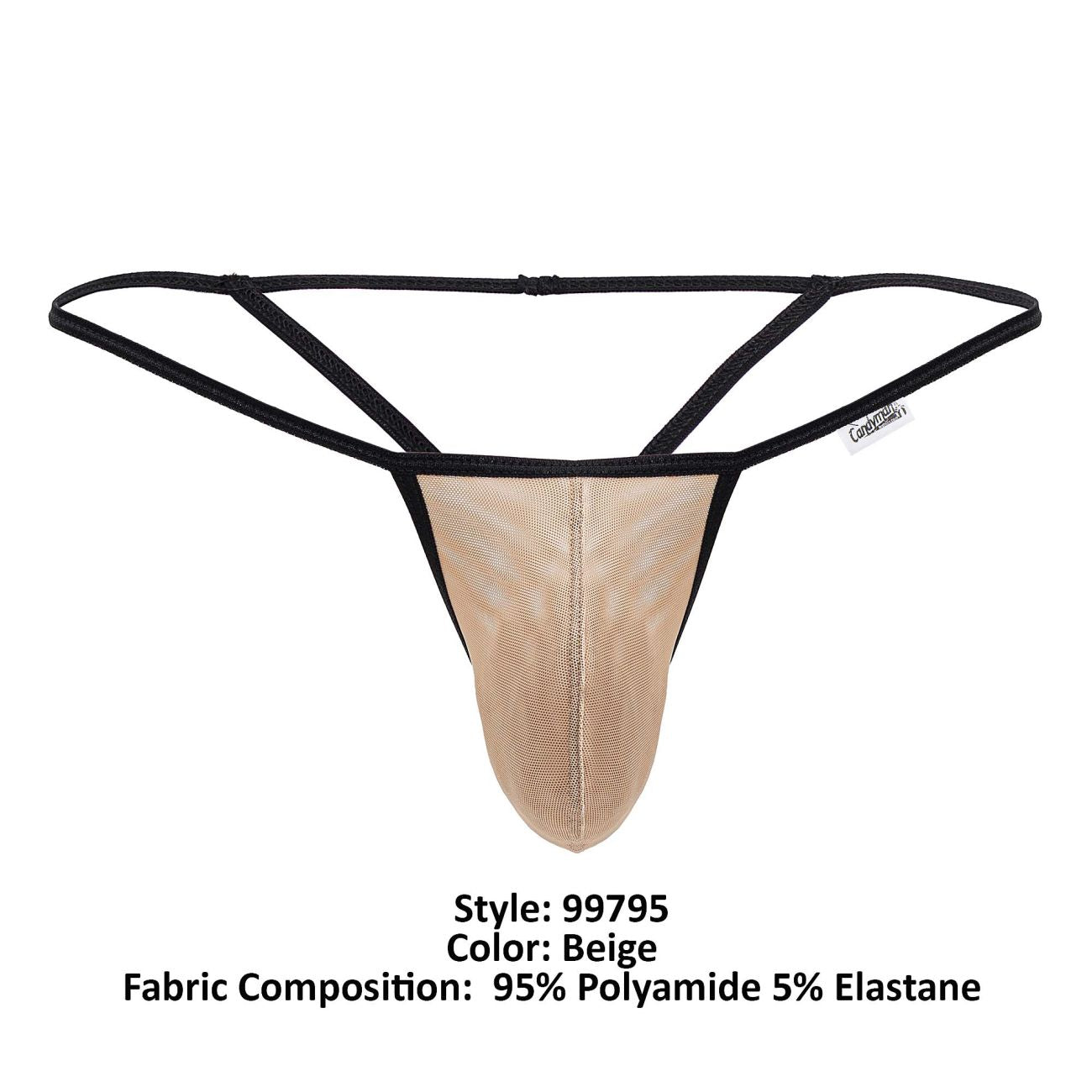 CandyMan 99795 Mesh G-String Thongs Beige