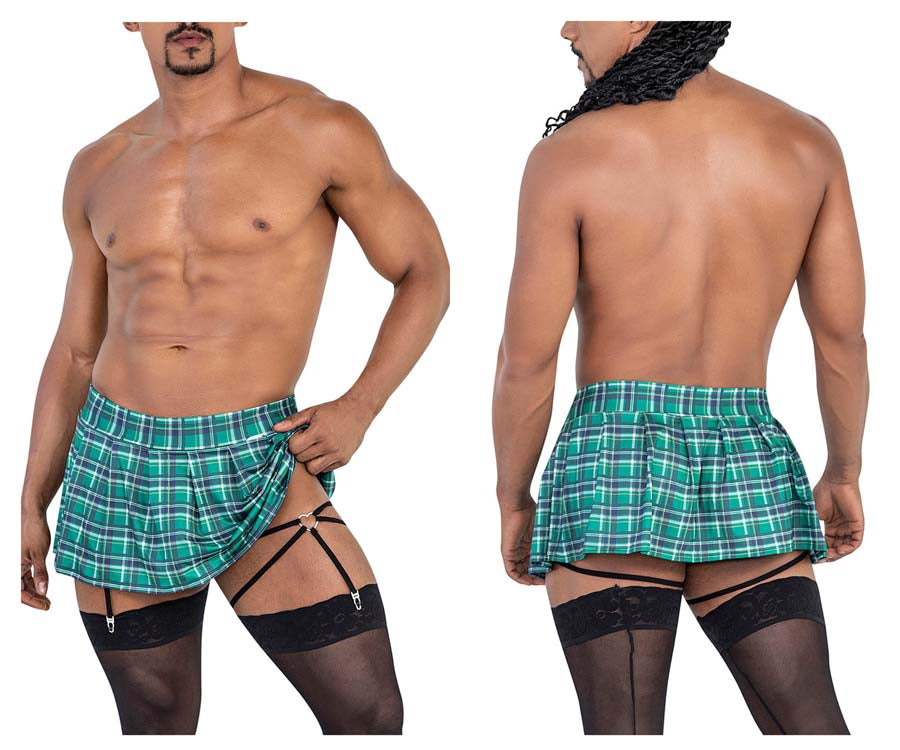 CandyMan 99799 Garter School Girt Skirt Outfit Green