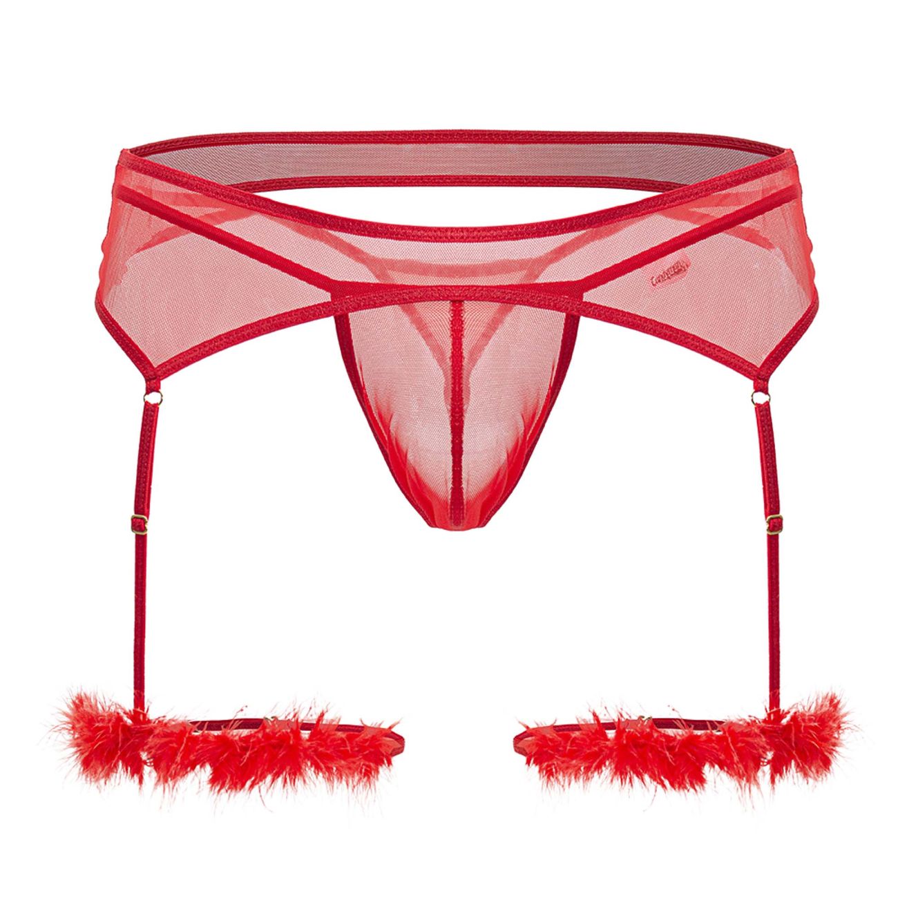 CandyMan 99806 Mesh Garter Outfit Red