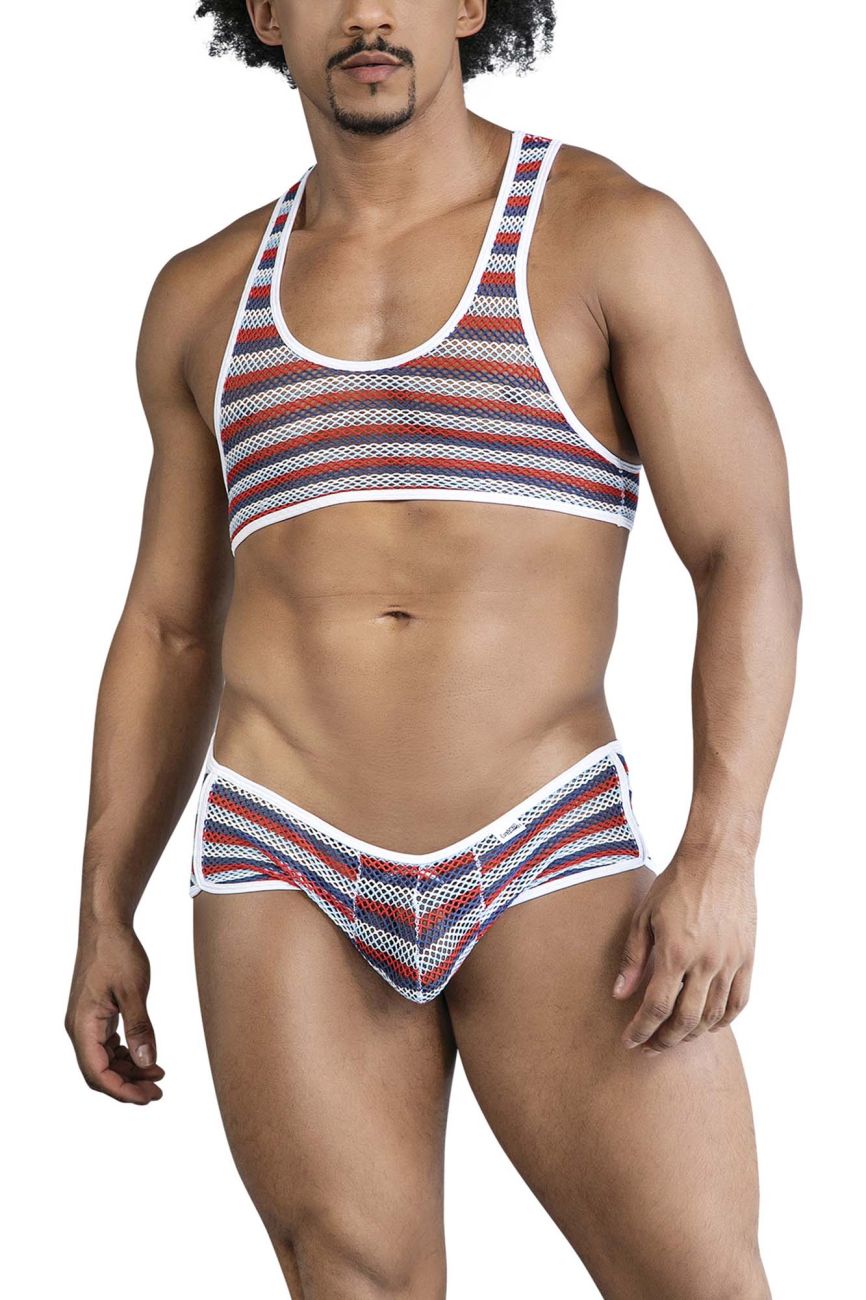 CandyMan 99859  Mens Sexy Two Piece Outfit Stripes
