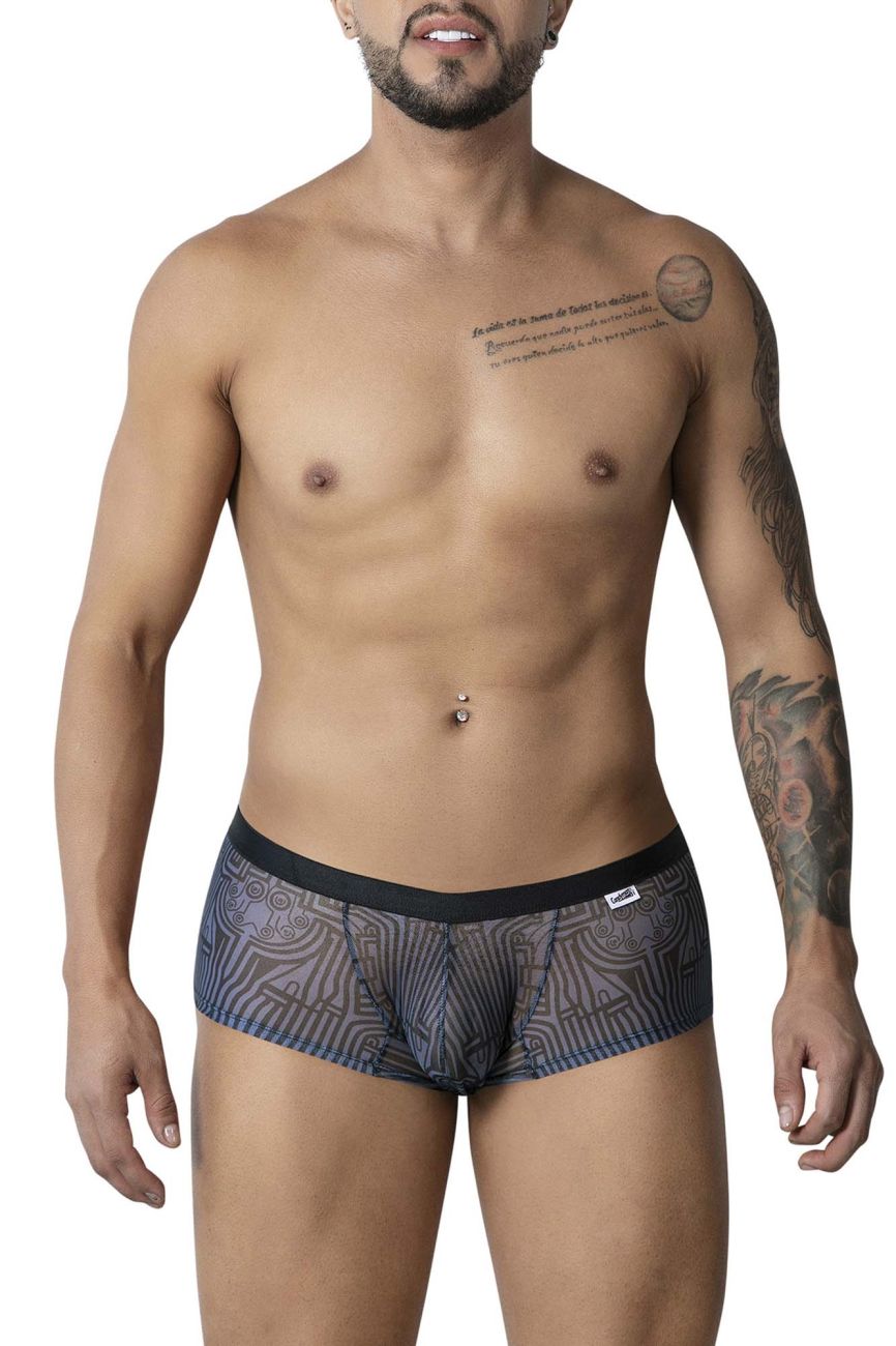 CandyMan 99873 Mens Breathable Mesh Trunks Gray-Black