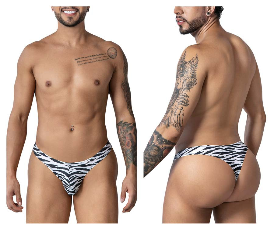 CandyMan 99882 Mens Bold of Confidence Animal Thongs Zebra