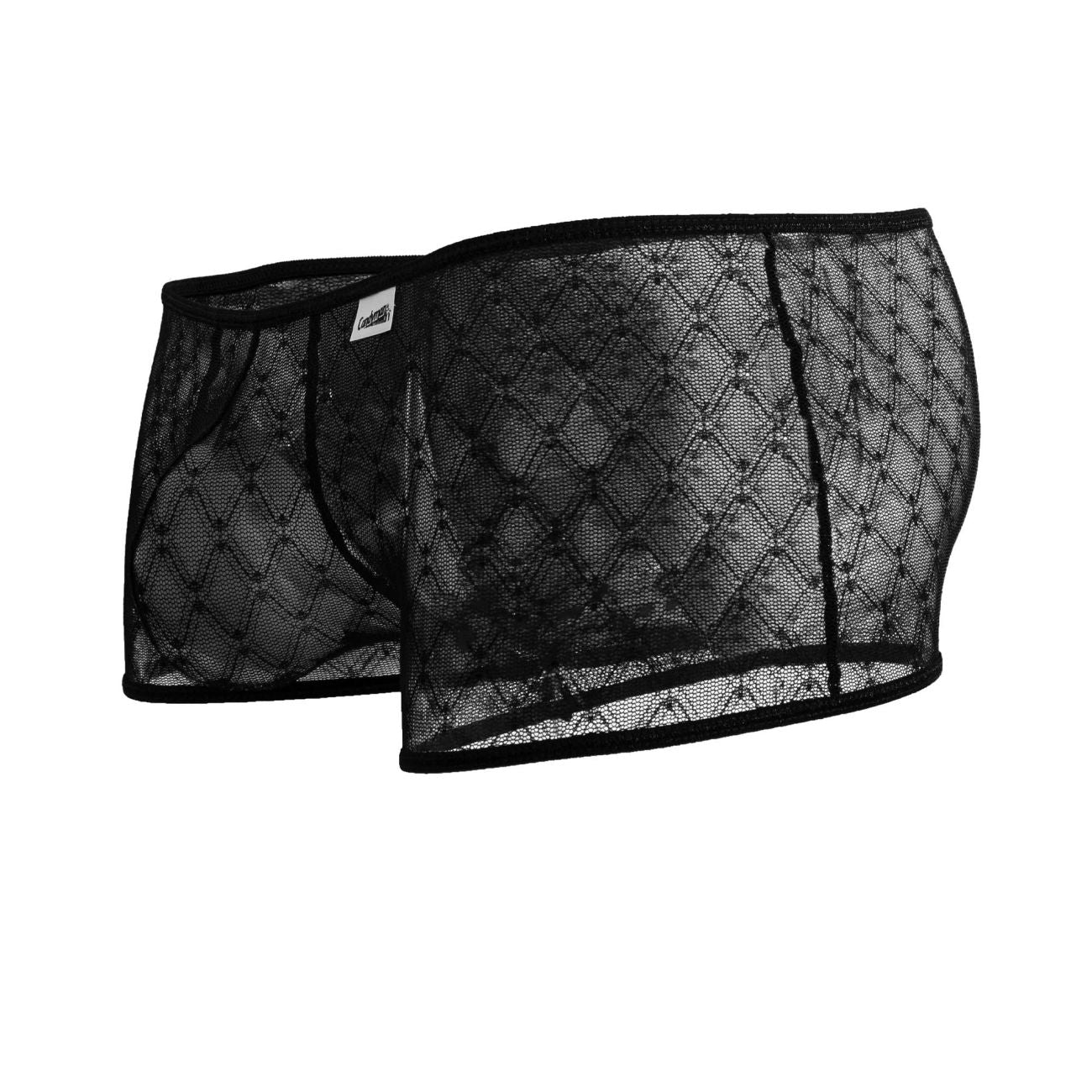 CandyMan 99896 Mens Geometric Mesh Trunks Black