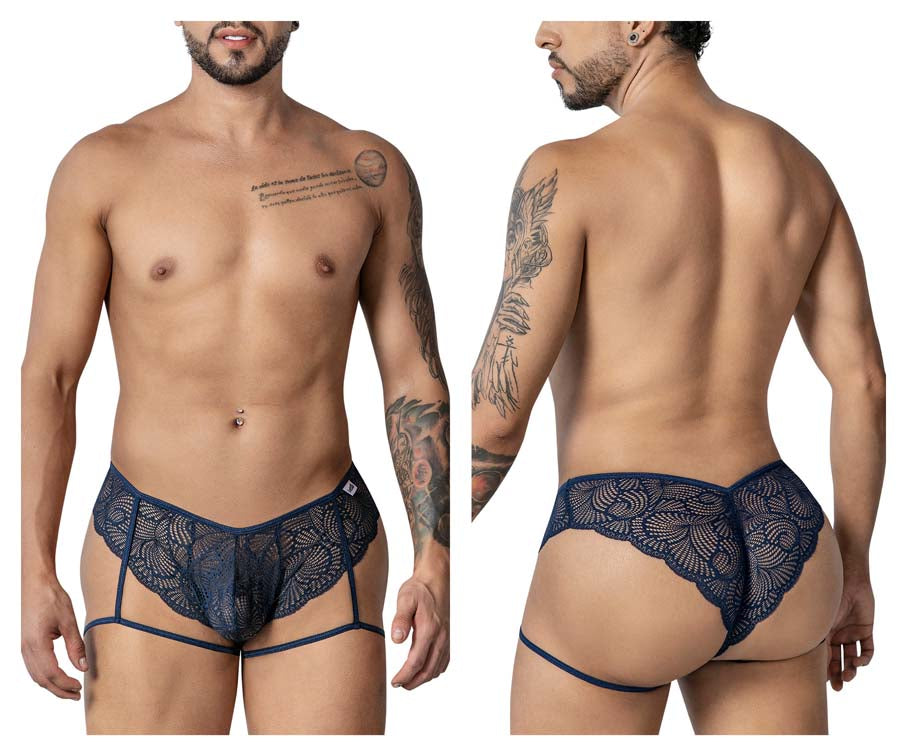 CandyMan 99905 Mens Sexy Garter Lace Briefs Navy