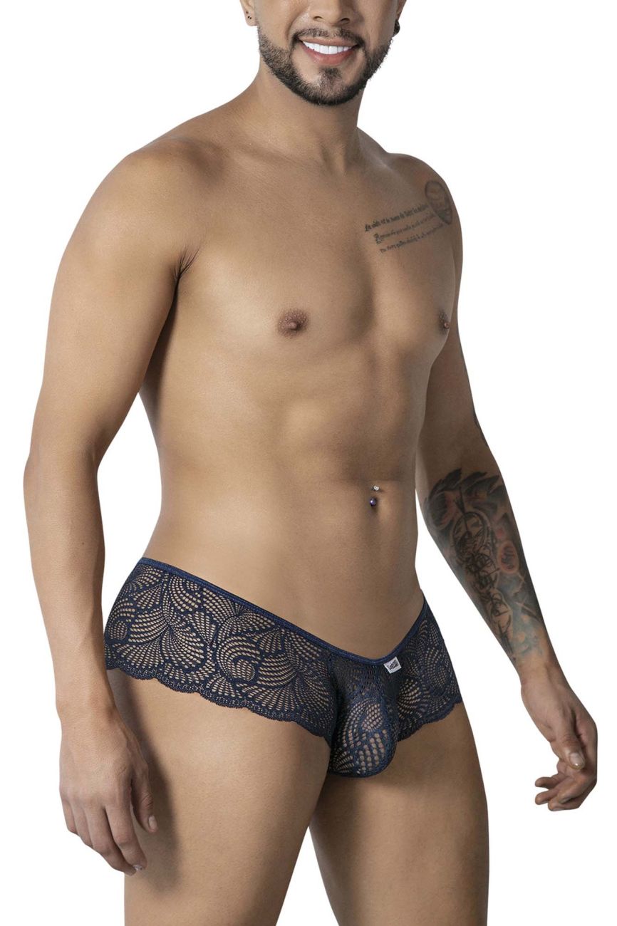 CandyMan 99907 Mens Sexy Lace Open Back Trunks Navy