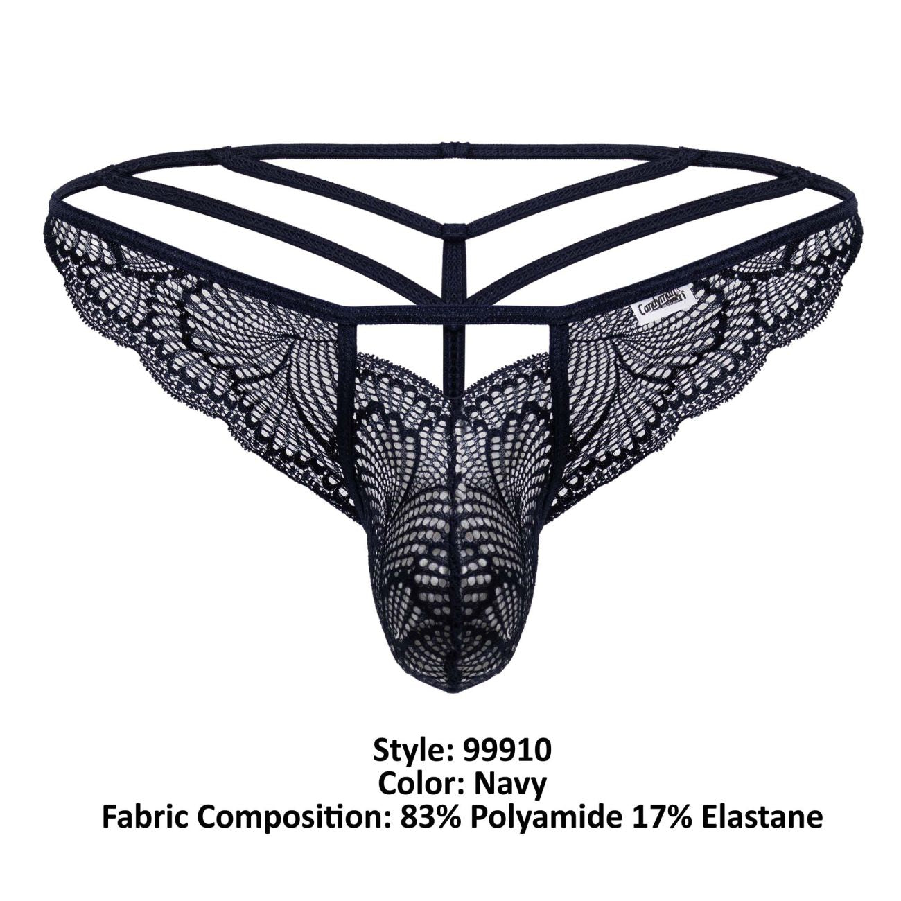 CandyMan 99910 Mens Sexy Lace Thongs Navy