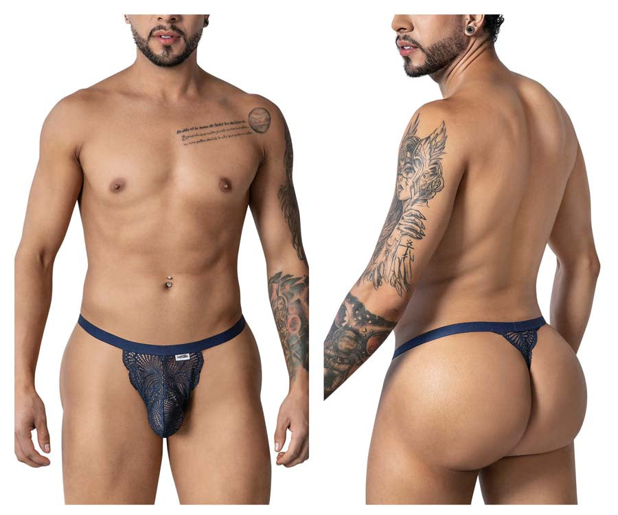 CandyMan 99915 Mens Sexy Lace Thongs Navy