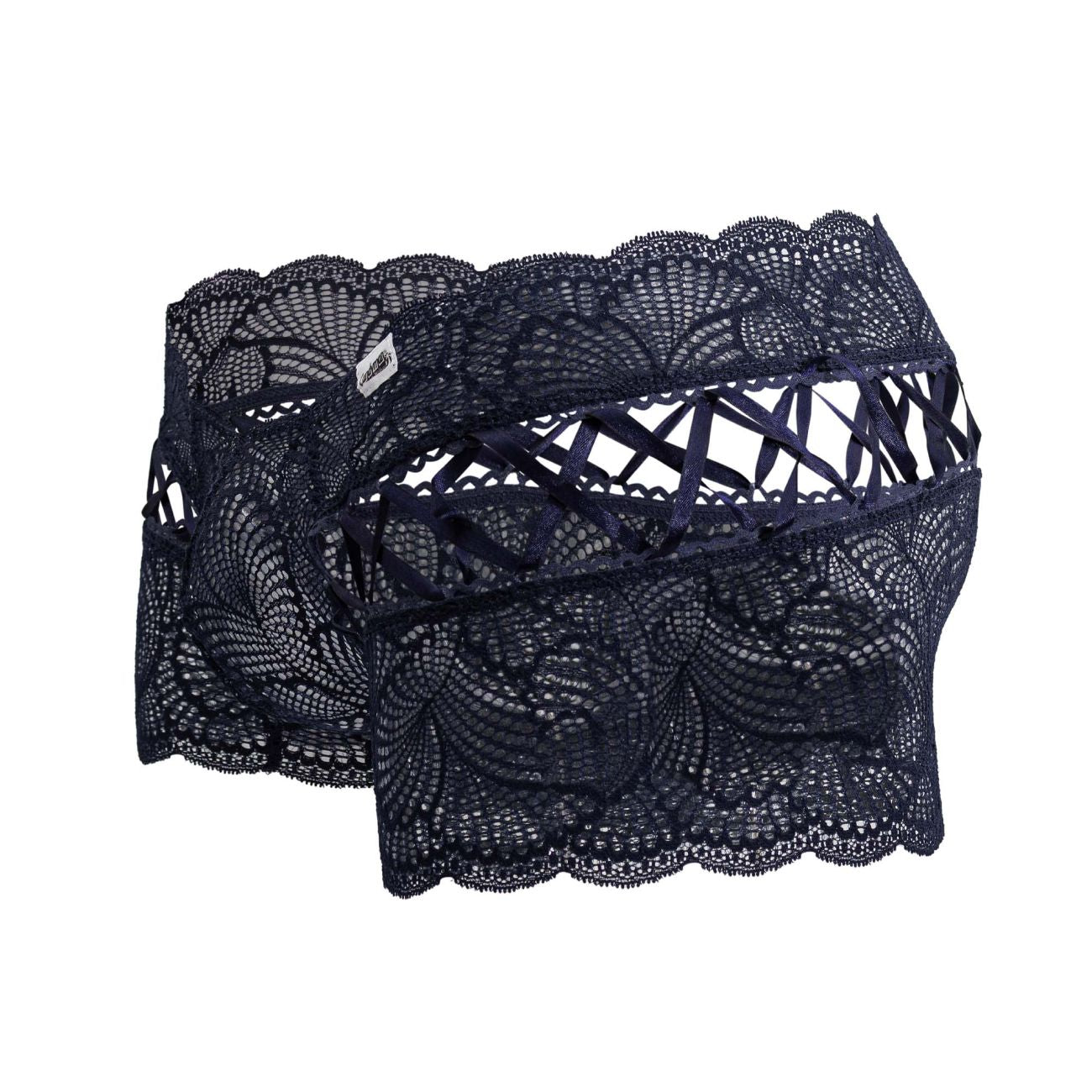 CandyMan 99916 Mens Sexy Lace Boxer Brief Trunks Navy