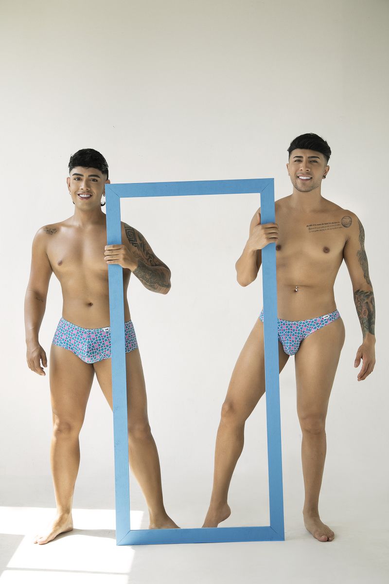 CandyMan 99923 Mens Vacation Energy Bikini Underwear Printed Blue