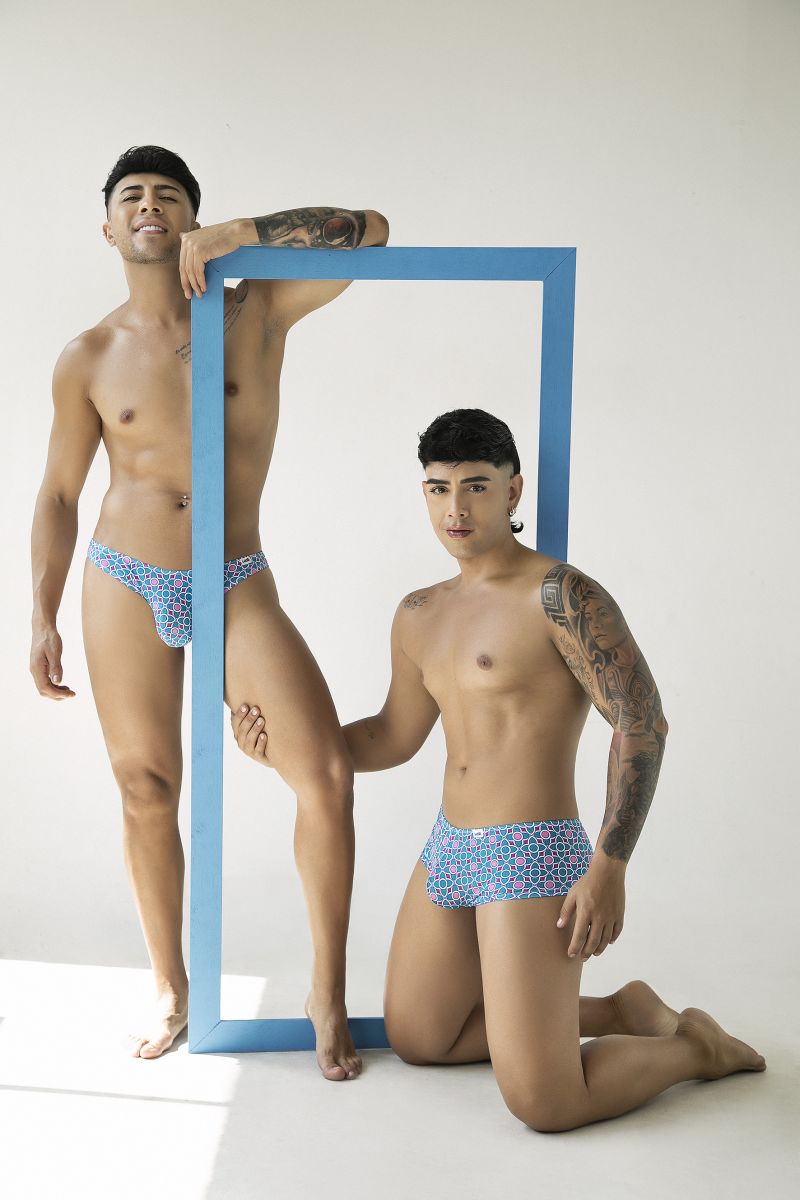 CandyMan 99923 Mens Vacation Energy Bikini Underwear Printed Blue