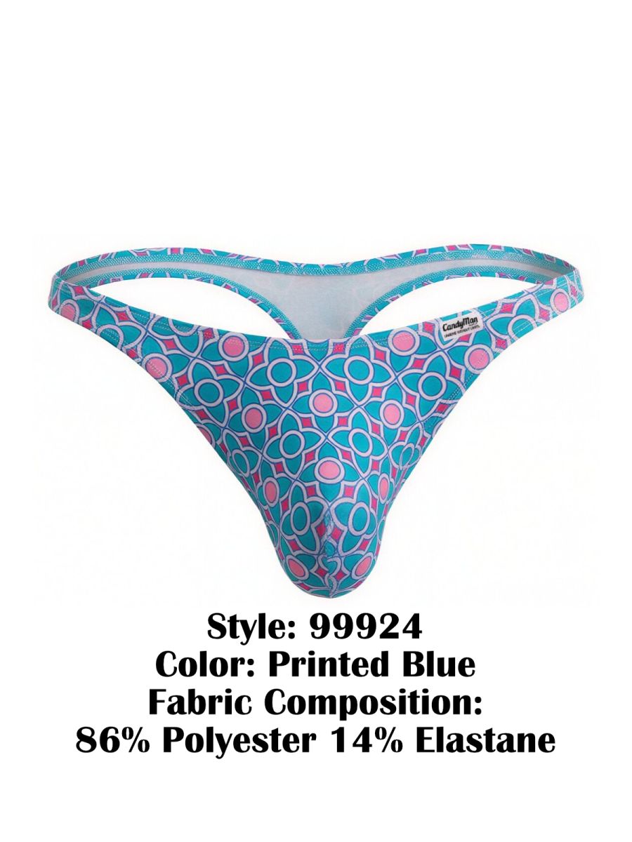 CandyMan 99924 Mens Colourful Modern Vibe Thongs Printed Blue