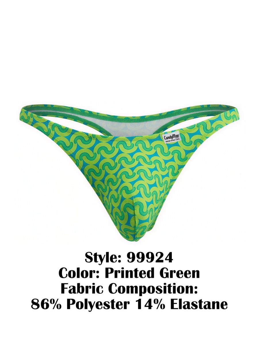 CandyMan 99924 Mens Colourful Modern Vibe Thongs Printed Green