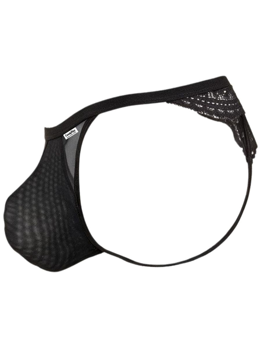CandyMan 99969 Mens Captivating Sexy Mesh-Lace Thongs Black