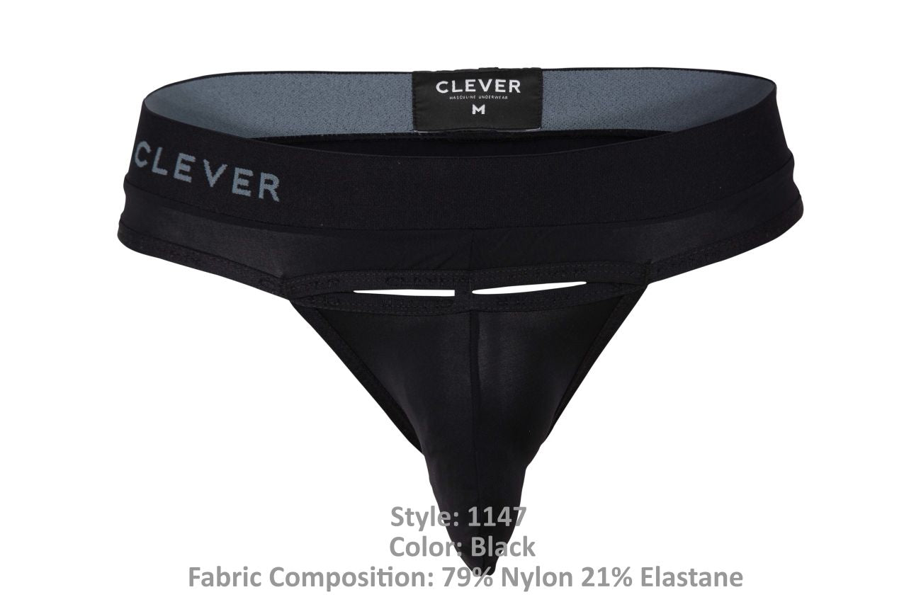 Clever 1467 Misty Thongs Black