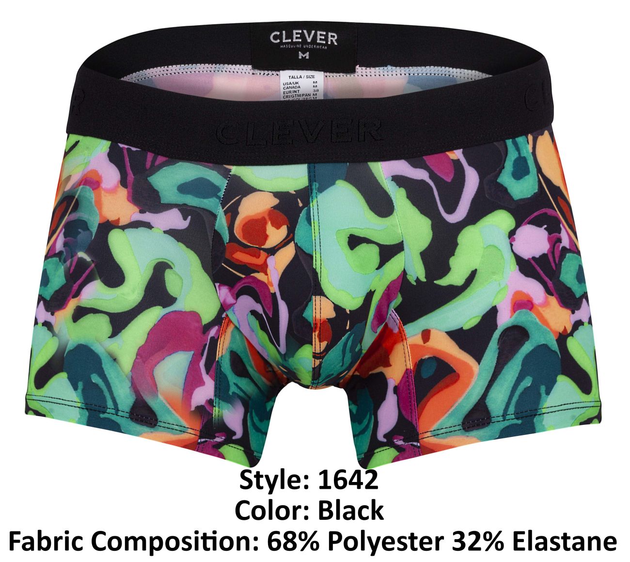 Clever 1642 Absolute Trunks Black Print