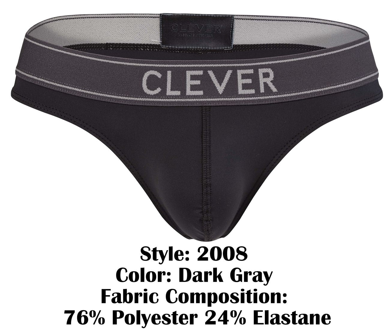Clever 2008 Raw Mens Sleek Form Fitting Thong Dark Gray